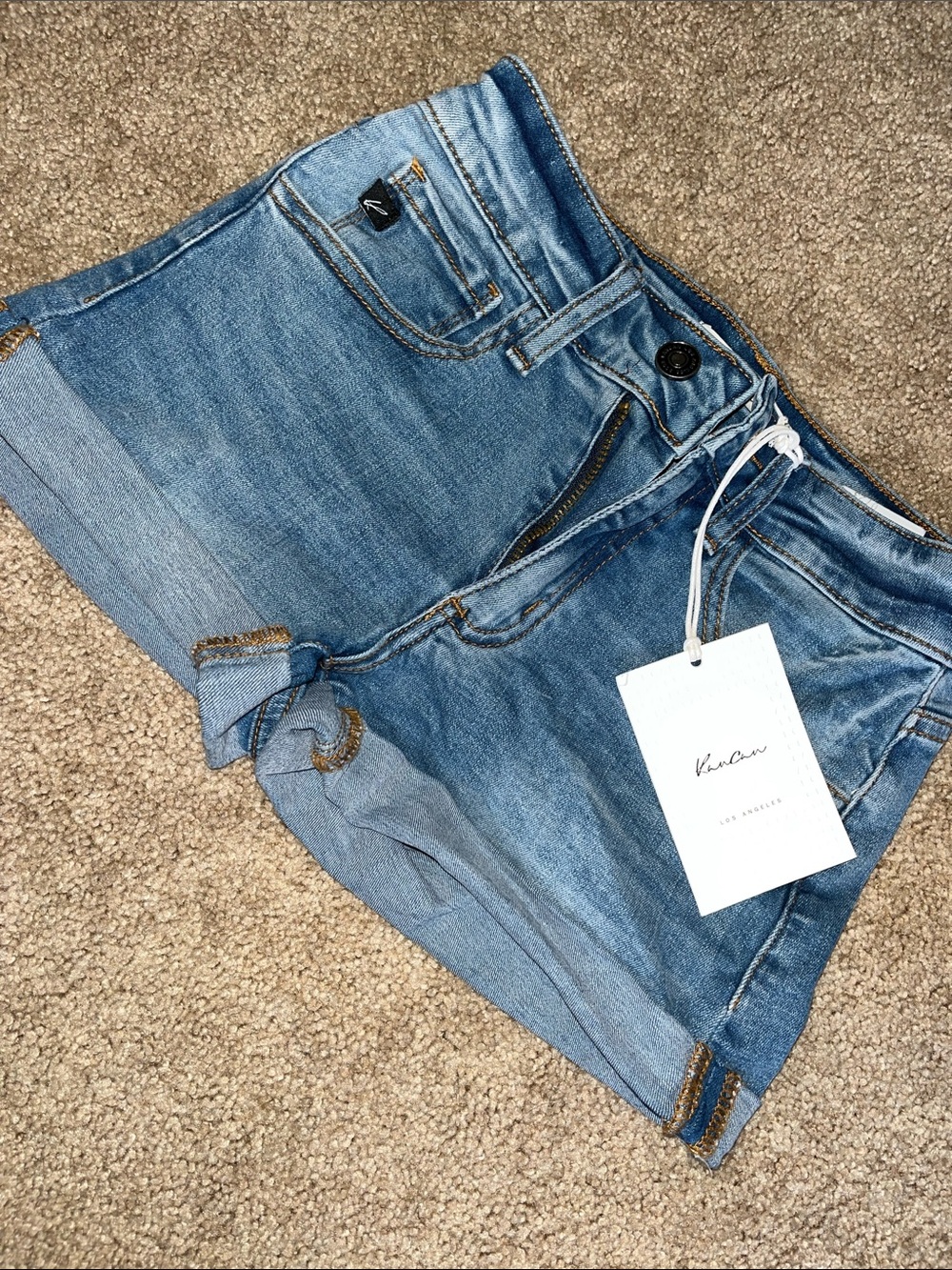KanCan Medium Blue High-Rise Denim Shorts
